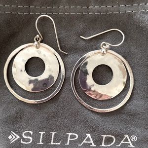 SILPADA Silver Hammered Double Circle Earrings!
